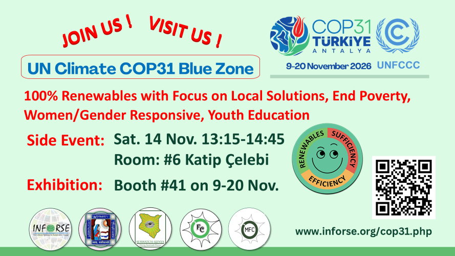 INFORSE at UNFCCC COP31  side event and exhibition