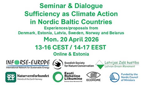 Seminar: Sufficiency as Climate Action - Nordic Baltic Countries