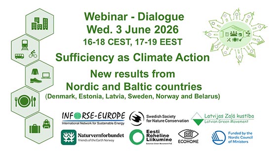 Webinar Dialogue on Sufficiency as Climate Action - New Results from Nordic-Baltic Countries