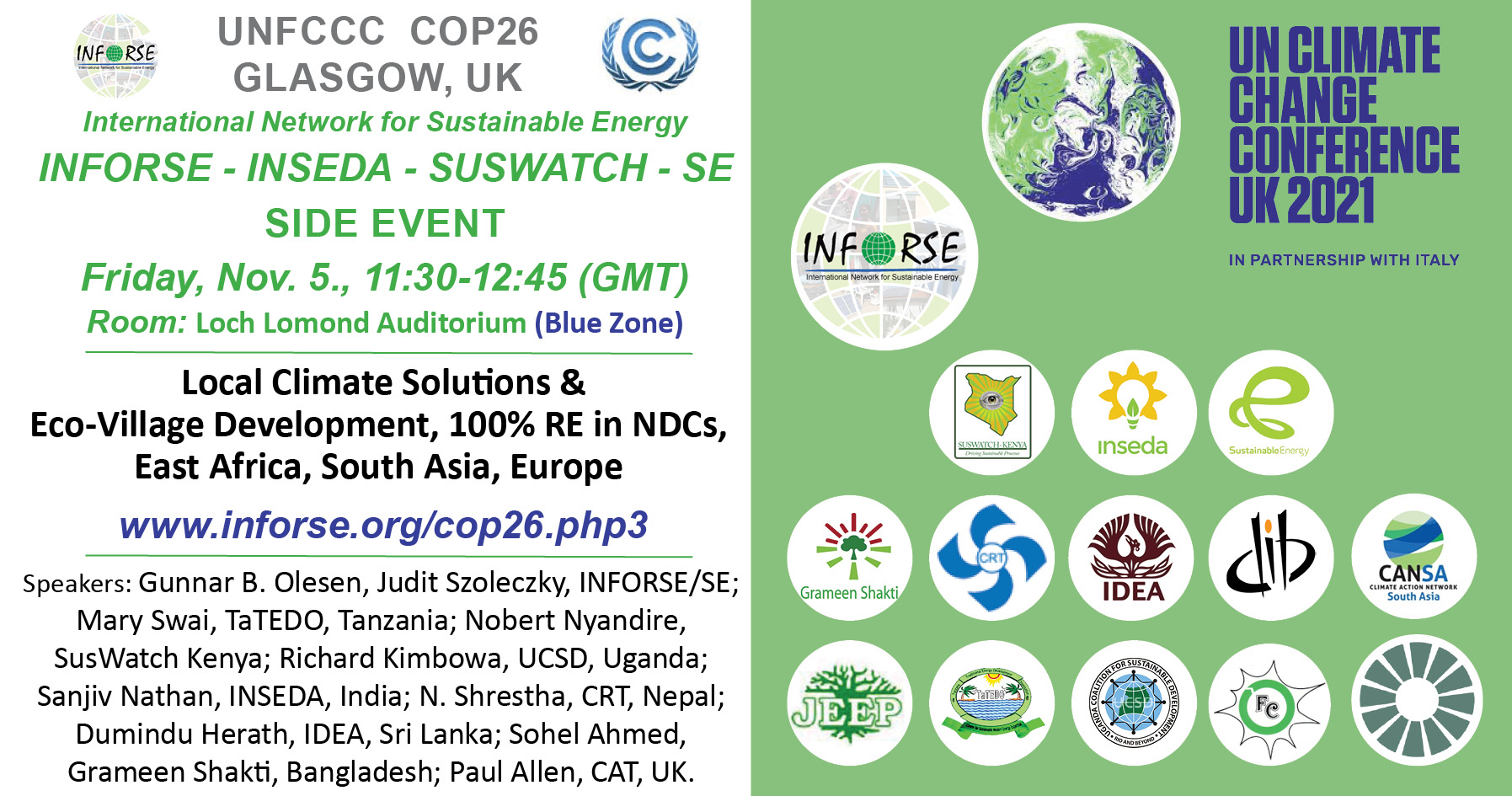 INFORSE UNFCCC COP26  Side Event November 5, 2021