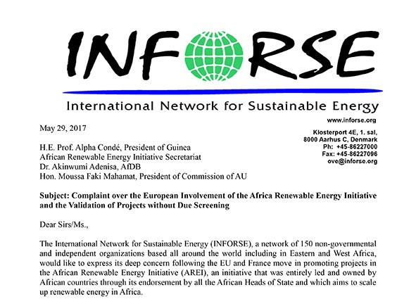 INFORSE is DEEPLY CONCERNED On AREI - May 29 2017