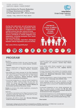 UNFCCC Side Event Program May 1 2018
