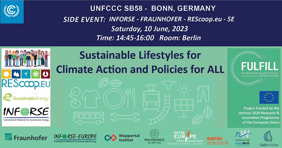 UNFCCC side event on lifestyle changes sufficiency June 10 2023