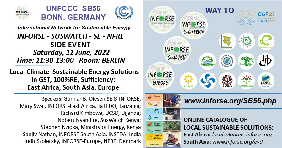UNFCCC:SB56 INFORSE side event on June 11, 2022